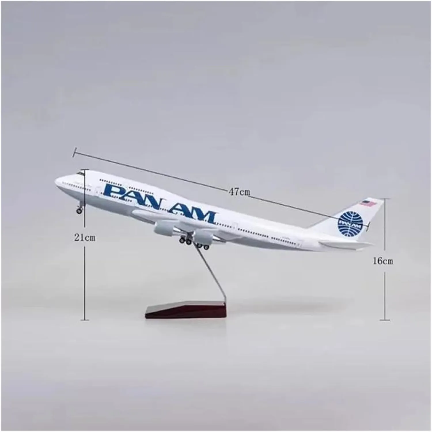 1 150 Scale for Airplane 747 B747 Aircraft Airline Model W Light and Wheel Diecast Resin Plane for Collection Static Miniatures Toy's Set(No Light)