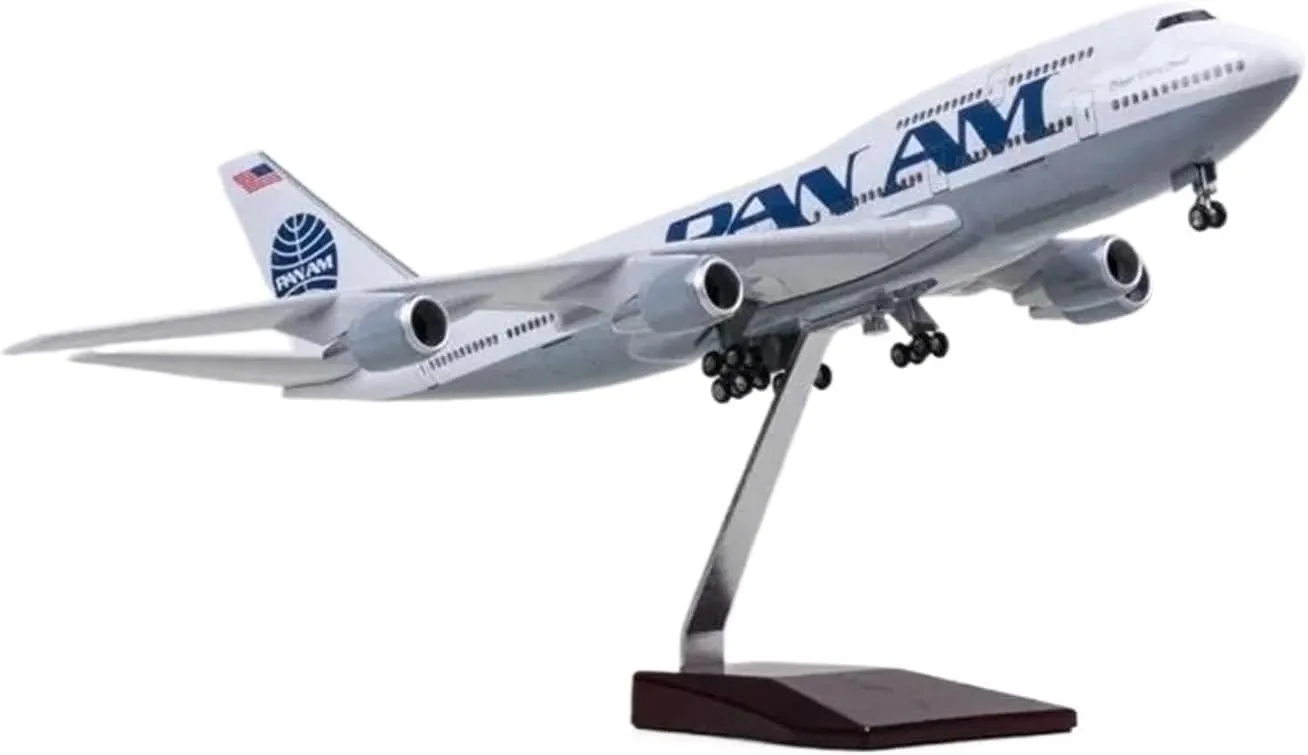 1 150 Scale for Airplane 747 B747 Aircraft Airline Model W Light and Wheel Diecast Resin Plane for Collection Static Miniatures Toy's Set(No Light)