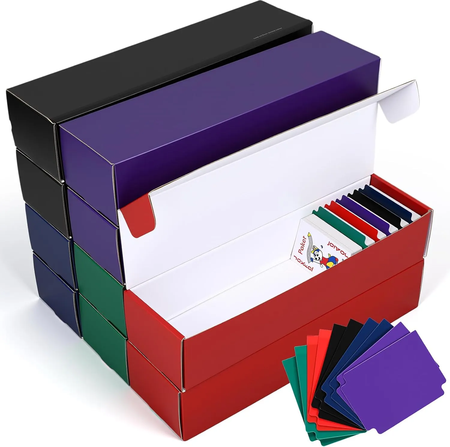 10 Pack Trading Card Storage Box, Sports Card Storage Boxes with Dividers Cardboard Box for Baseball TCG Basketball