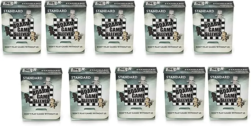 10 Packs Arcane Tinmen Non-Glare Board Game Sleeves 50 ct Standard Size Card Sleeves Display Case
