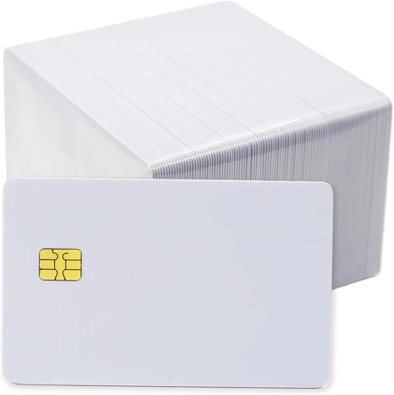 100 Pack ISO PVC Card with SLE4442 Chip Blank Smart Intelligent Card Contact IC Card Safe White Key Card for Access Control No Printing