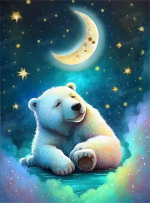 1000 Piece Adult Jigsaw Puzzle Starry Night Polar Bear Wooden Rounded Corner Multicolor Jigsaw Puzzle, Zero Dust Easy Storage, DIY Unique Decorative Gifts for Beginners