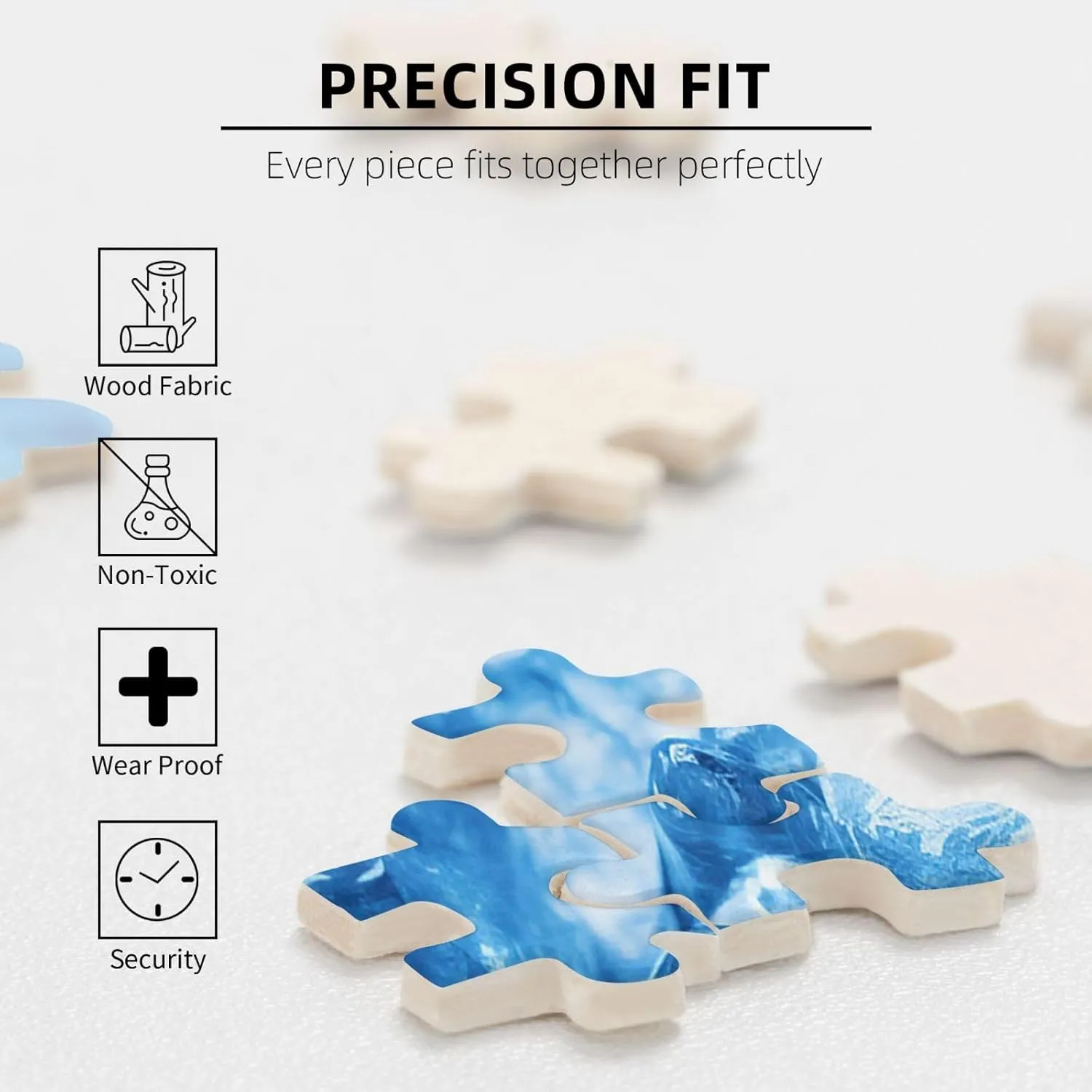 1000 Piece Jigsaw Puzzle for Adults Personalized Picture Puzzle Blue ice Cube Background Customized Wooden Puzzle for Family, Birthday, Wedding, Game Nights Gifts, 29.5"x19.7"
