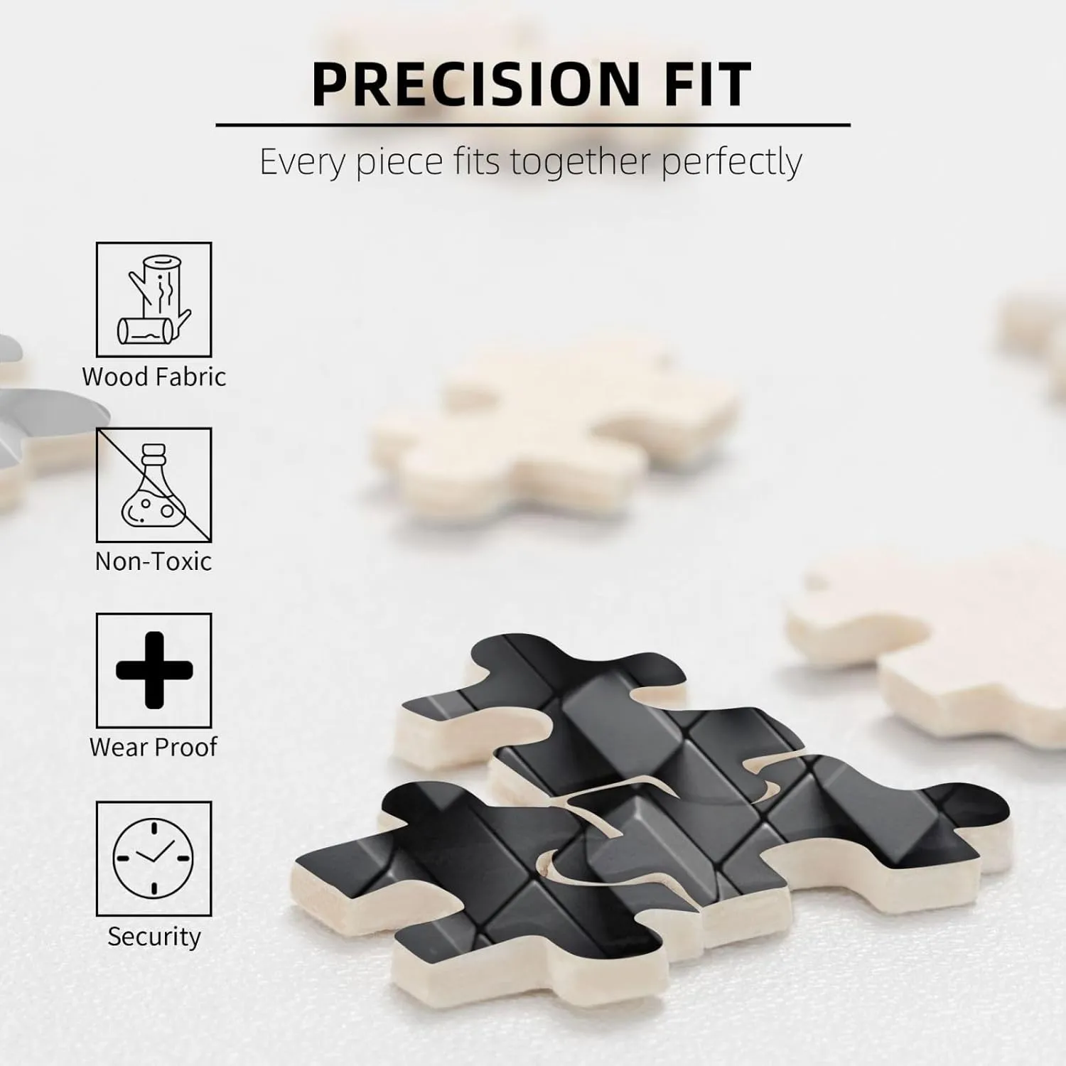 1000 Piece Jigsaw Puzzles for Adults Challenging Puzzle Wooden Picture Puzzle Personalized Custom Gray Cube Wood Puzzle for Family Game Nights Gifts 29.5x19.7 inches Puzzle