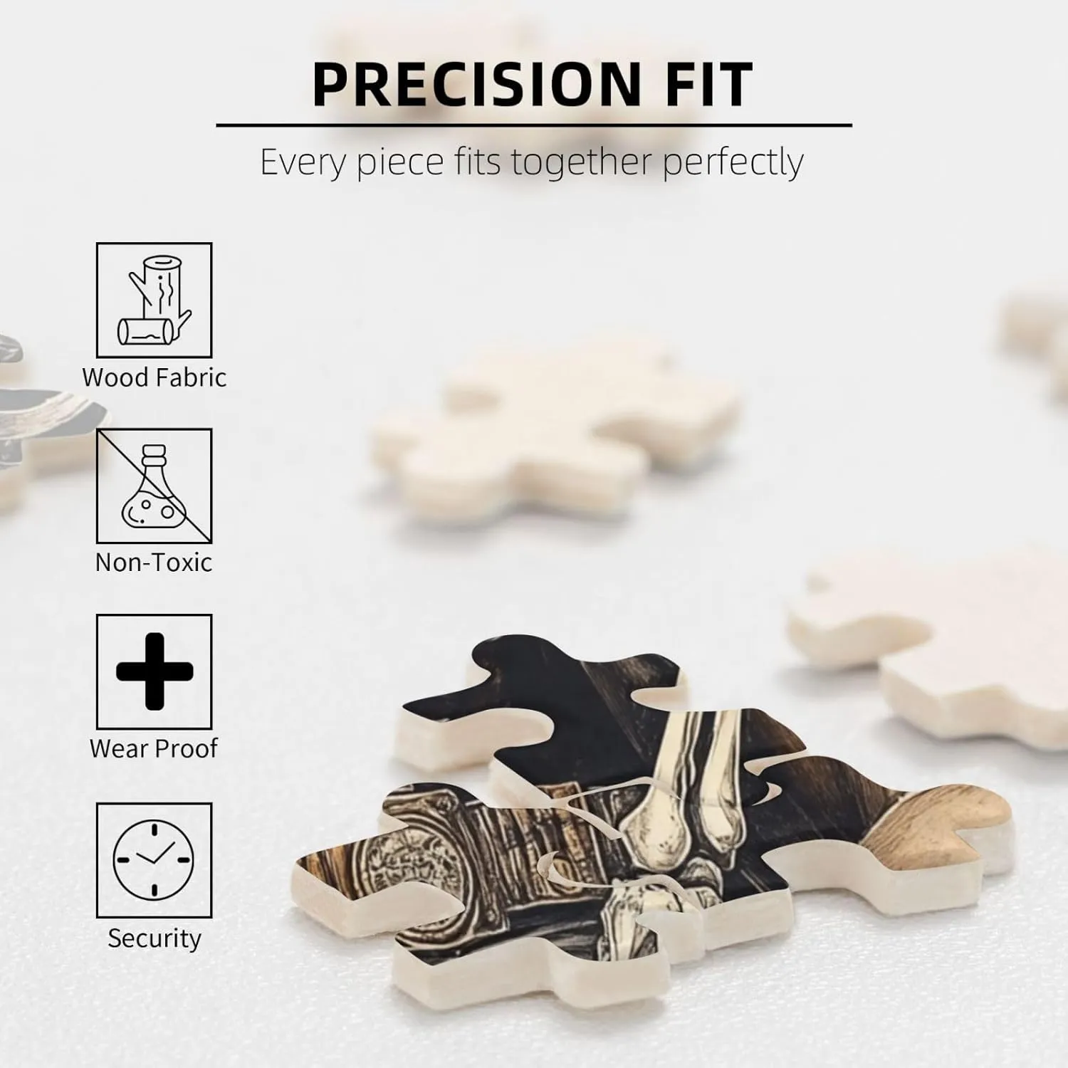 1000 Piece Wooden Puzzle for Adults,The Skeletons in The Desert Drink Alcohol,Brain Training Challenge,Stress Relief Activity,Unique Artwork for Adults,Eco-Friendly Woodens Pieces