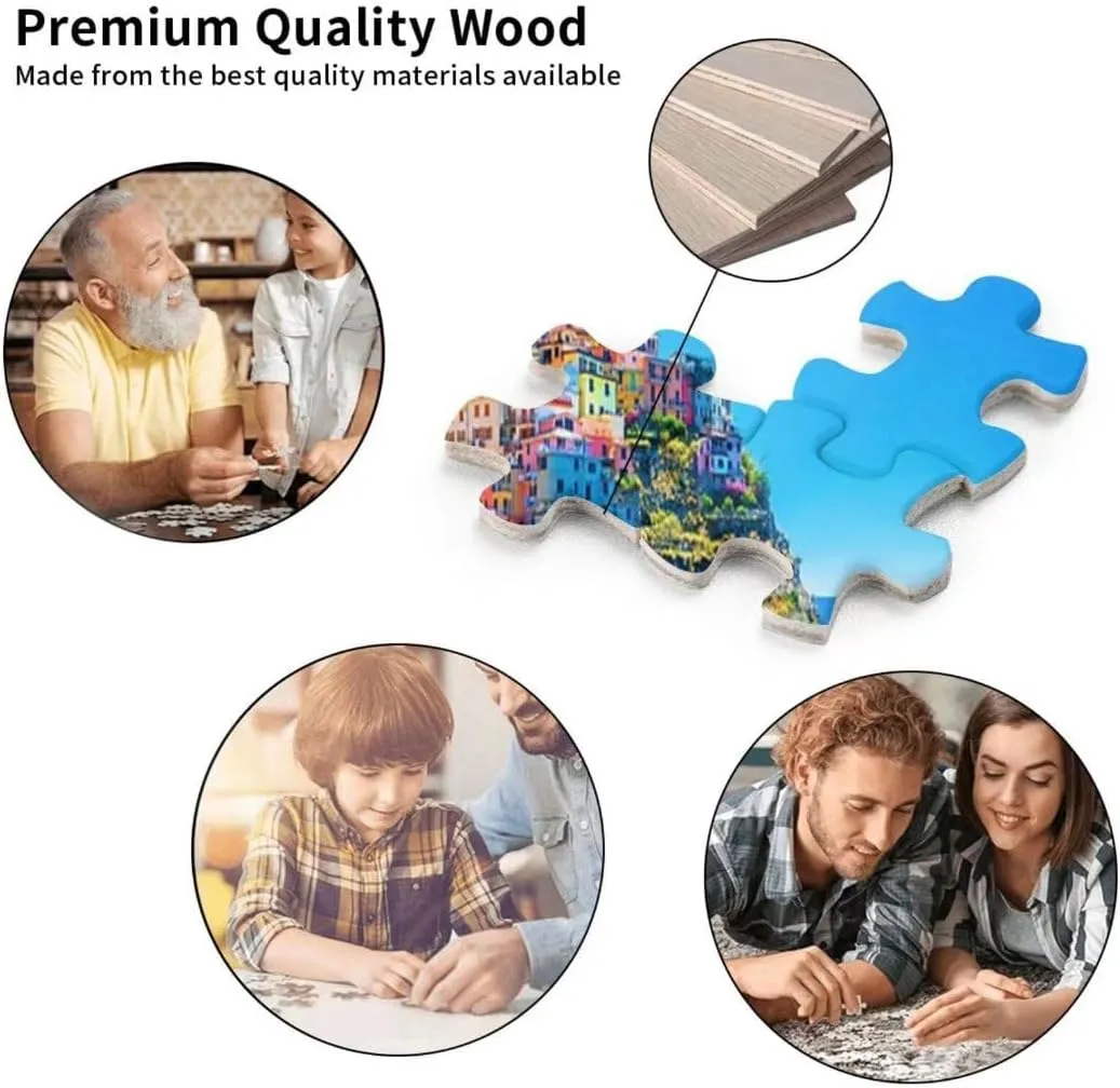 1000 Pieces Jigsaw Puzzle Wooden Puzzle Grassland Running Horses Picture Family Decorations Unique Birthday Present Suitable for Adults