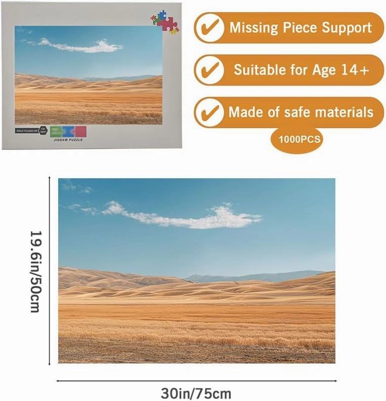 1000 Piece Adult Puzzle Grassland Landscape 2 Fun Puzzle Entertainment Game Birthday Gift for Women boy