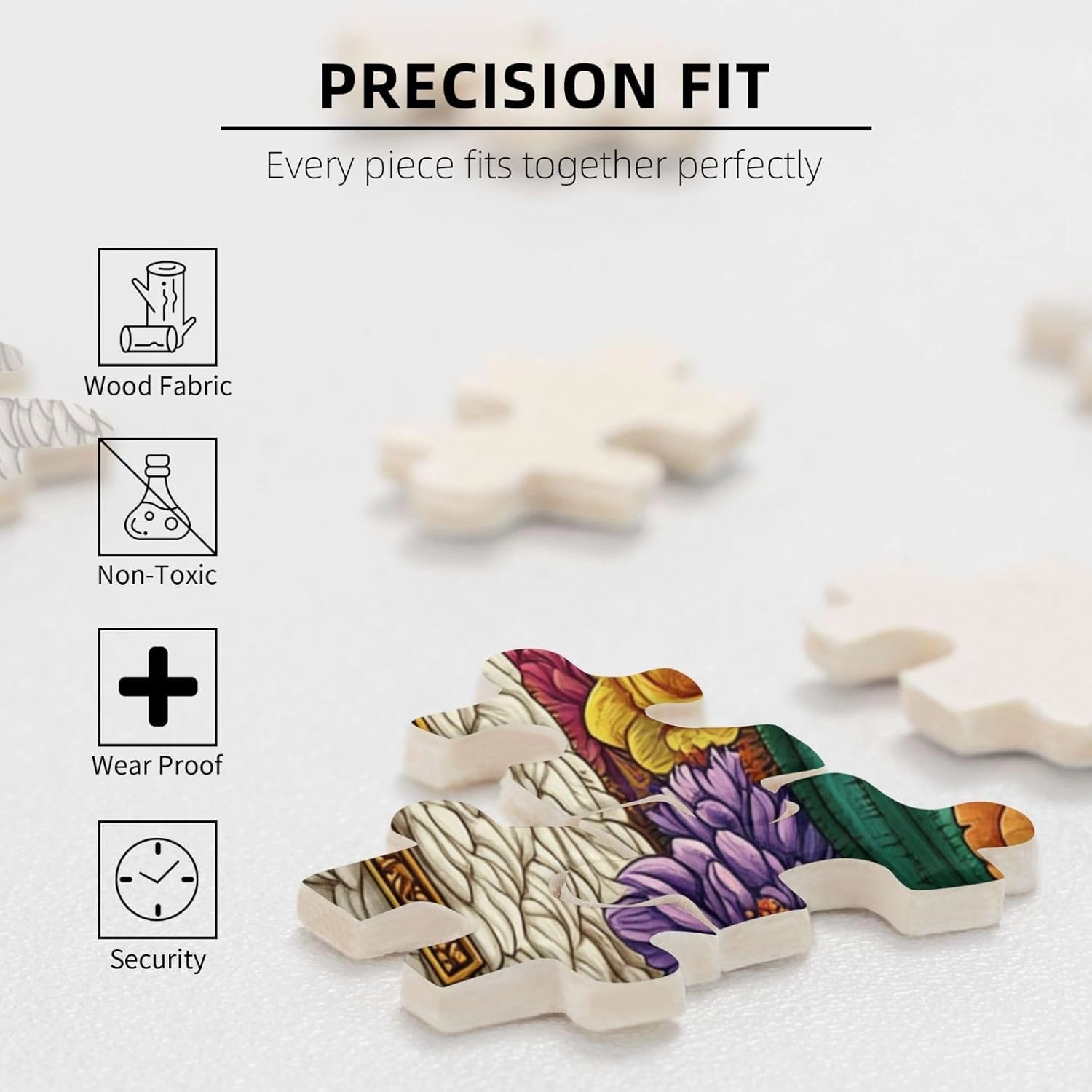 1000 Piece Wooden Puzzle for Adults,an Alpaca Wearing A Cross Among The Desert Cacti,Brain Training Challenge,Stress Relief Activity,Spiritual Wilderness Artwork,Eco-Friendly Pieces