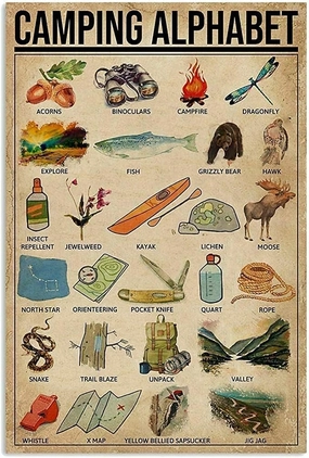 1000 Pieces Puzzles Camping Alphabet -Jigsaw Puzzle for Adults Challenging Puzzle Perfect for Game Nights