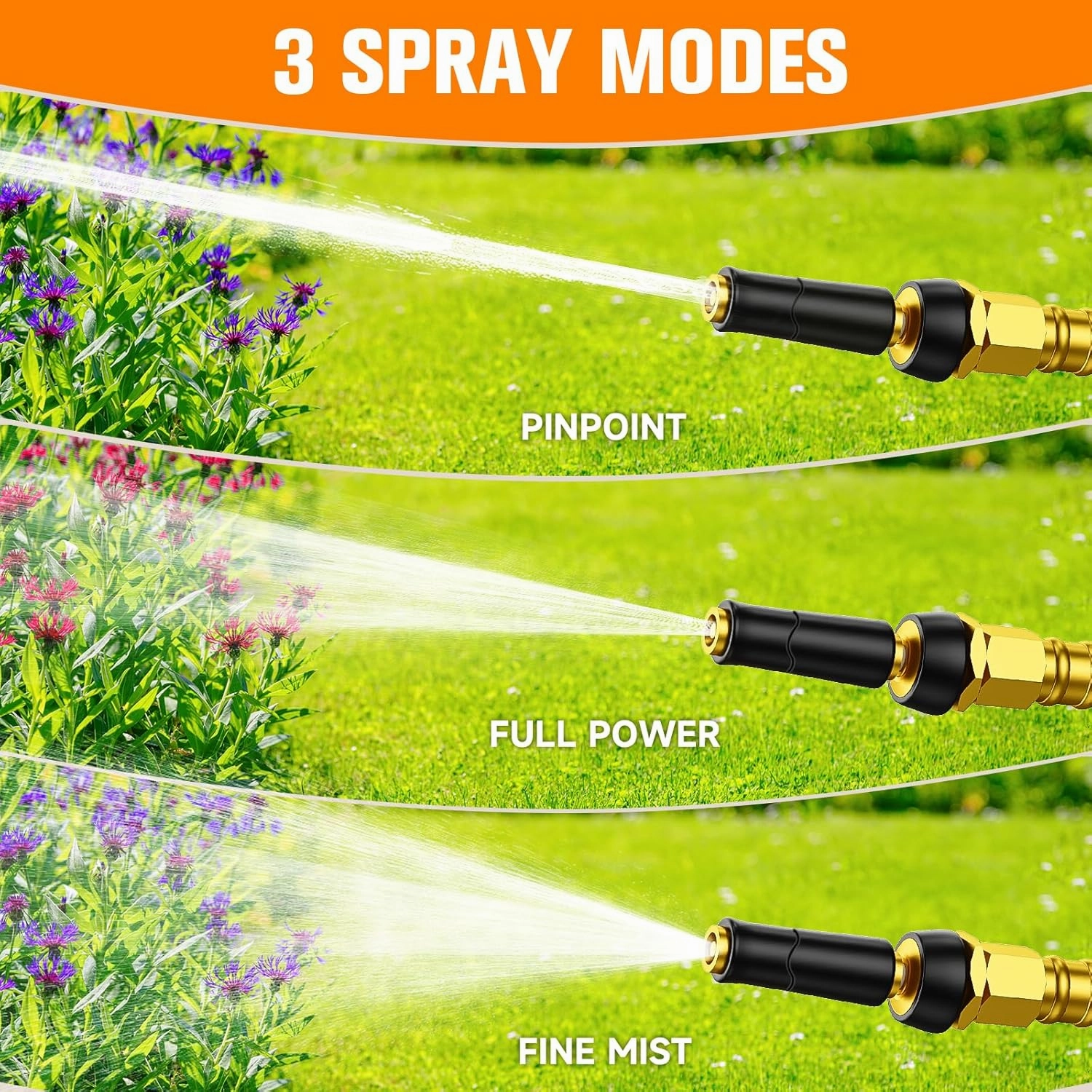 100 FT Garden Hose Expandable - 304 Stainless Steel Water Hose 100 FT - Heavy Duty Flexible Kink Free Hose, no Bite