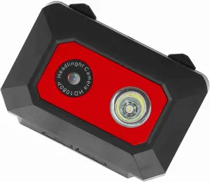 1080P HD Sports Action Camera Head Mounted Video Recorder for Running Mountain Biking Motorcycle (Black Red)