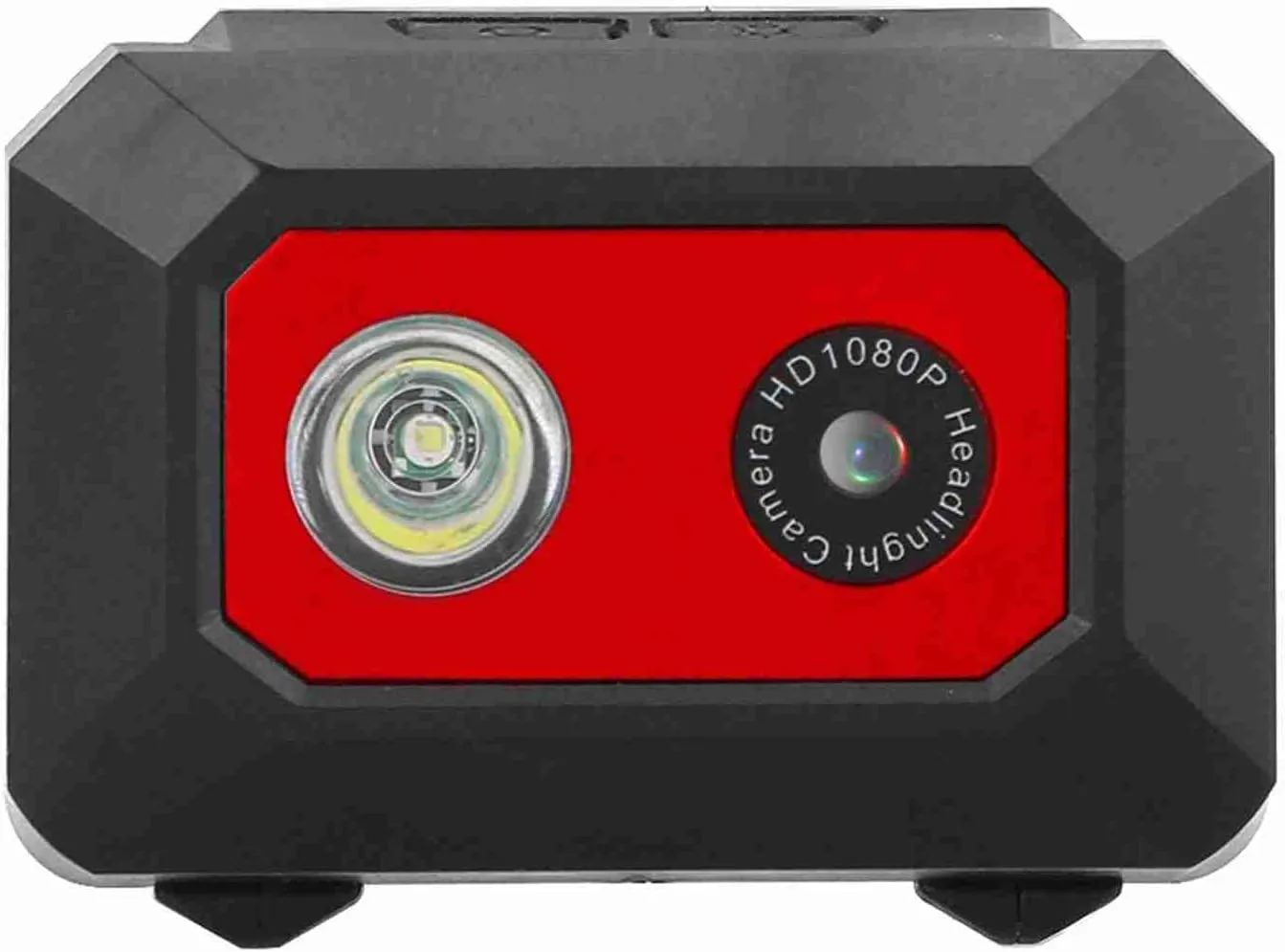 1080P HD Sports Action Camera Head Mounted Video Recorder for Running Mountain Biking Motorcycle (Black Red)