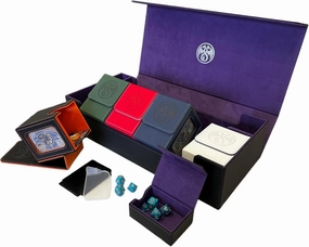 10 in 1 Deck Box Set,for 2400  Unsleeved Cards,Including Premium XLarge Trading Card Storage Box,5 PCS Deck Case Display,Gift Dice & Card Divider,Fit for MTG/TCG/Commander/Magic (Black & Purple Set)