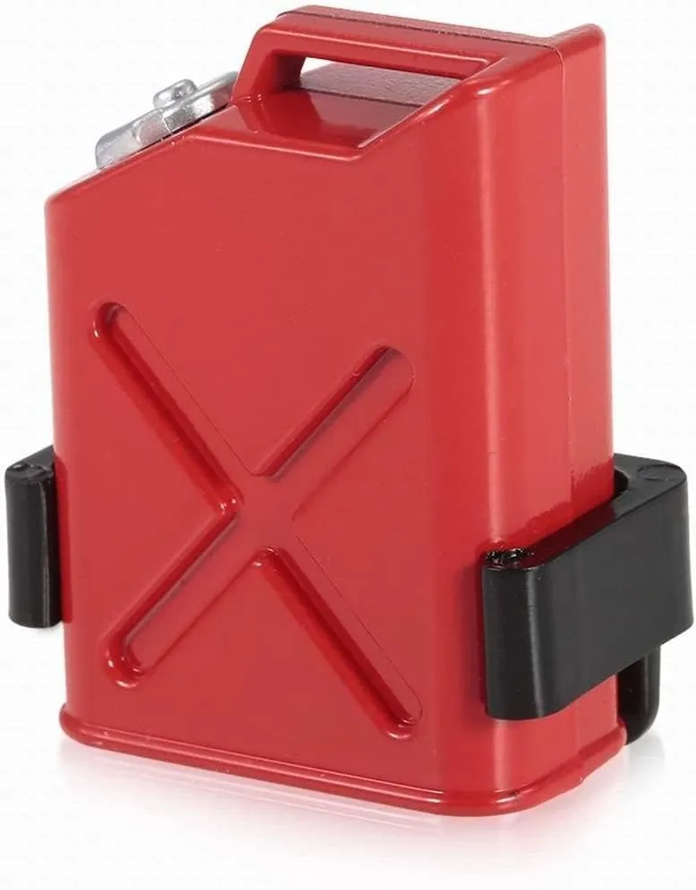 1/10 RC Crawler Decoration Simulated Mini Oil Drum Fuel Tank Nitrogen Cylinder Fire Extinguisher Shovel for 1:10 RC Car for TRX-4 TRX6 Axial SCX10 Vehicle Parts(Red)