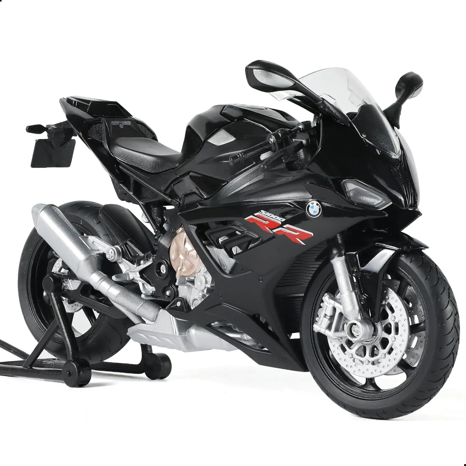 1/12 Motorcycle Model Toy for BMW S1000RR Alloy Die-cast Motorcycle Model for Welly No Assembly Required Mini Racing Moto Collection Gift for Adult （Black）