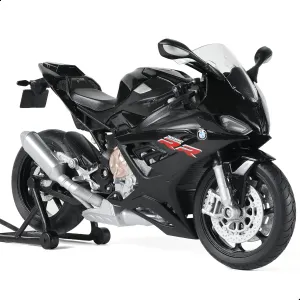 1/12 Motorcycle Model Toy for BMW S1000RR Alloy Die-cast Motorcycle Model for Welly No Assembly Required Mini Racing Moto Collection Gift for Adult （Black）