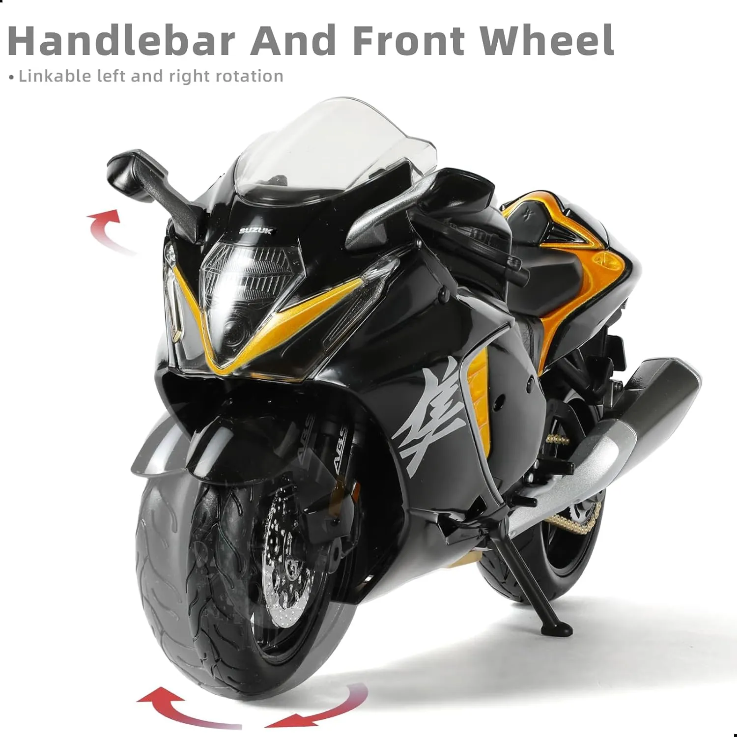 1:12 Motorcycle Model Toy for Suzuki Hayabusa Metal Die-cast with Plastic Motorcycle Model for Maisto No Assembly Required Mini Finished Moto Gift for Adult（Black）