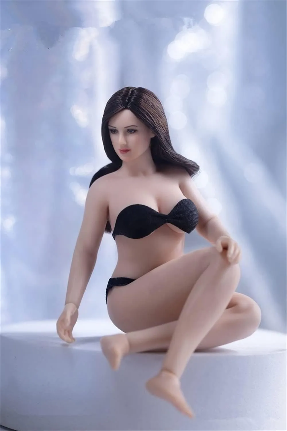 1/12 Scale Female Action Figure,6inch Female TBLeague Super Flexible Pale Skin Plump Body Middle Bust Miniature Action Figure Collectible (T04A)