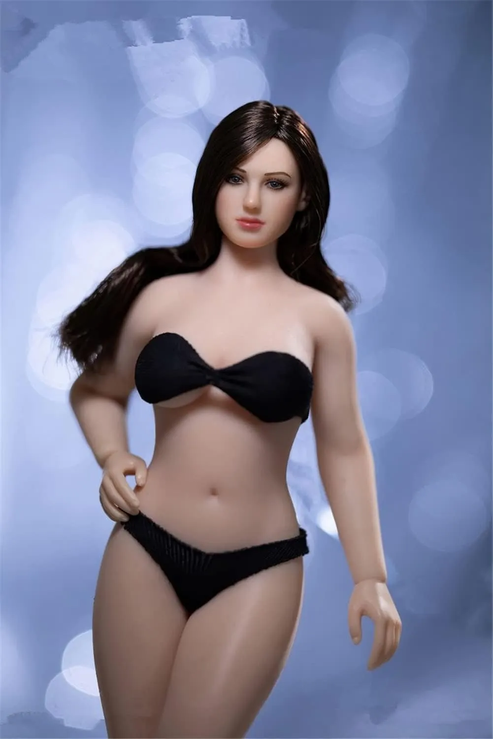 1/12 Scale Female Action Figure,6inch Female TBLeague Super Flexible Pale Skin Plump Body Middle Bust Miniature Action Figure Collectible (T04A)