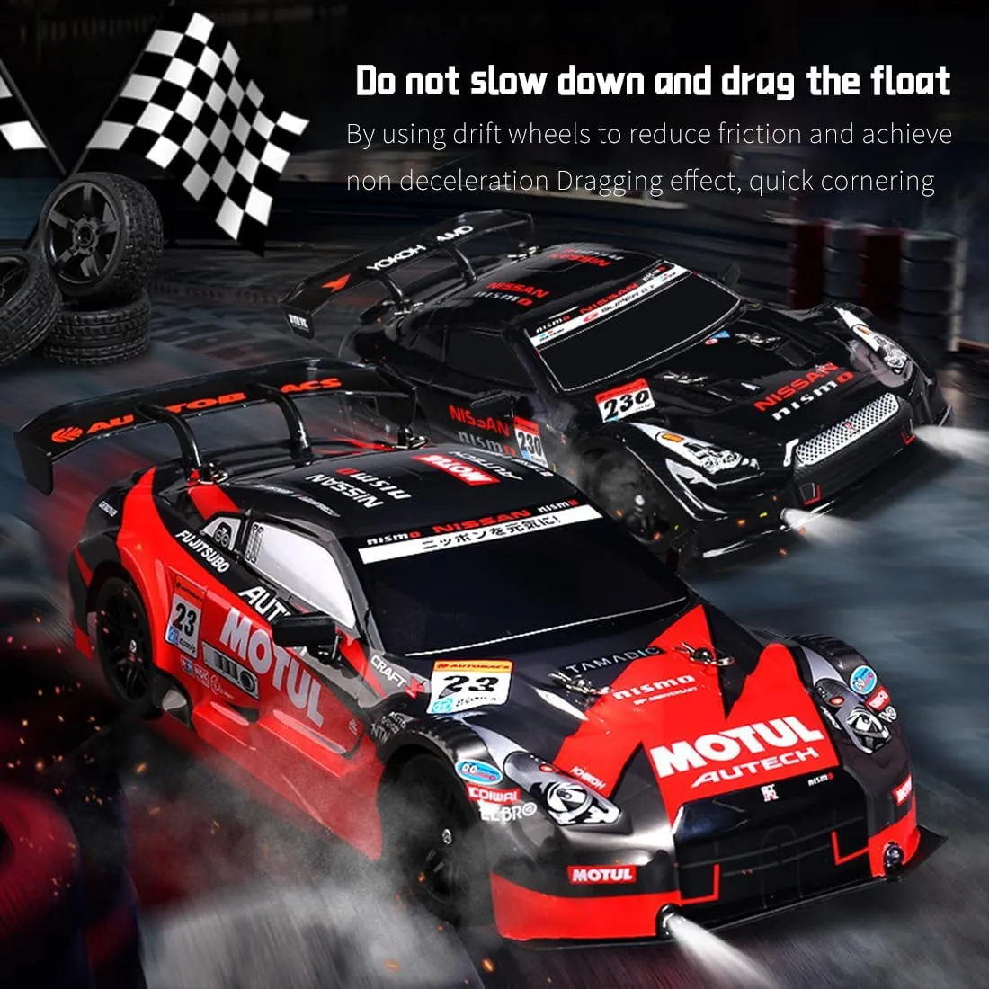 1:16 Scale Drift RC Car for Adult, 4WD Top Speed 30KM/H High Speed 2.4G Remote Control Long Range Electric Racing Cars Model - Blue