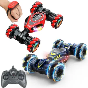 1:18 VS 1:24 Scale 2PCS Gesture RC Car for Boys Girls 6-12 Year 4WD Remote Control Car with Light Music for Kids Toy Birthday Xmas Gift