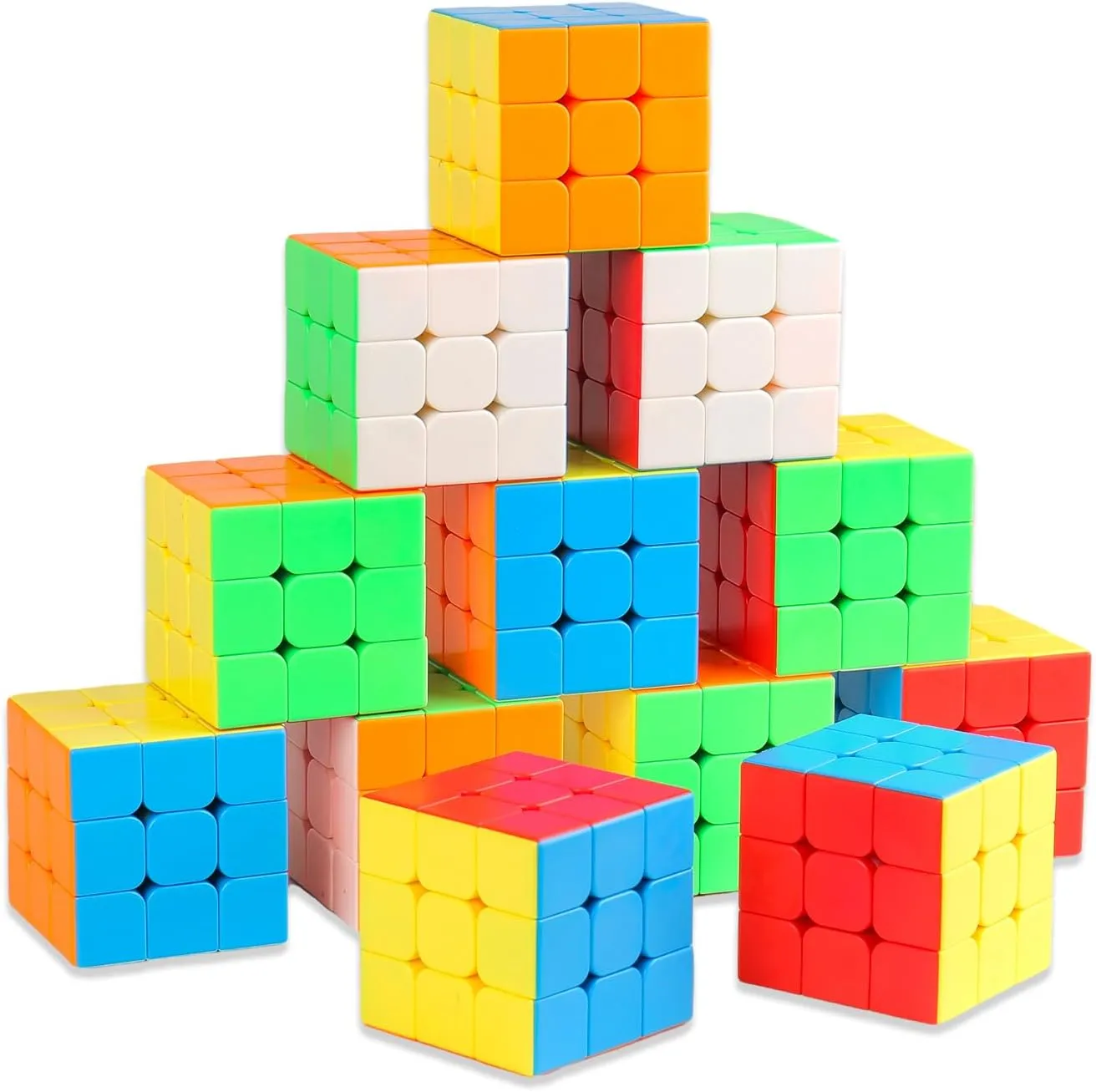 12 Pack Speed Cube 3x3 Set, Stickerless Cube 3X3, Party Favors for All Age, Puzzle Game Toys, Classroom prizes, School Rewards