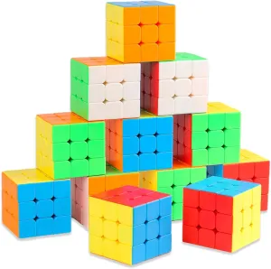 12 Pack Speed Cube 3x3 Set, Stickerless Cube 3X3, Party Favors for All Age, Puzzle Game Toys, Classroom prizes, School Rewards