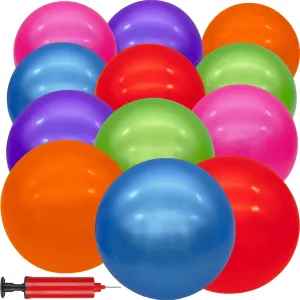 12 Pcs Inflatable Bouncy Balls with Hand Air Pump for Indoor Outdoor Play Balls