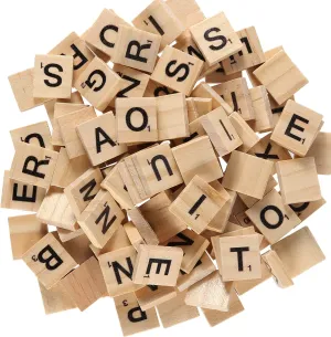 1200 PCS Wood Letter Scrabble Tiles, Wooden Scrabble Letters, Letter Tiles for Crafts, DIY Decoration, Spelling, Alphabet Coaster, A-Z Capital Wooden Letters for Crafts