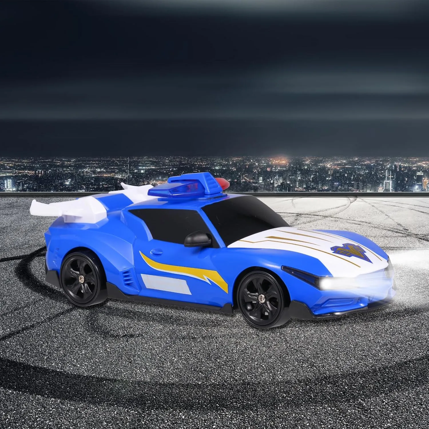 1:24 Scale RC Drift Car, 4WD Remote Control Police Car with LED Lights Drifting Tire, 2.4GHz RC Drift Racing Car Toy for Boys Girls Birthday Gift