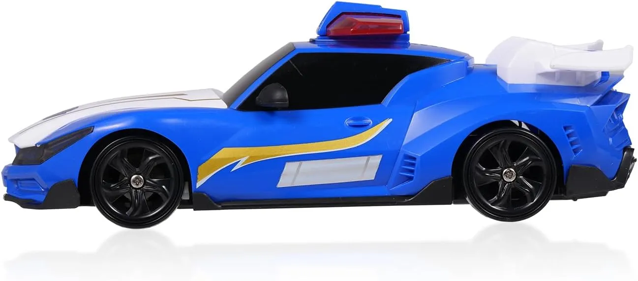 1:24 Scale RC Drift Car, 4WD Remote Control Police Car with LED Lights Drifting Tire, 2.4GHz RC Drift Racing Car Toy for Boys Girls Birthday Gift
