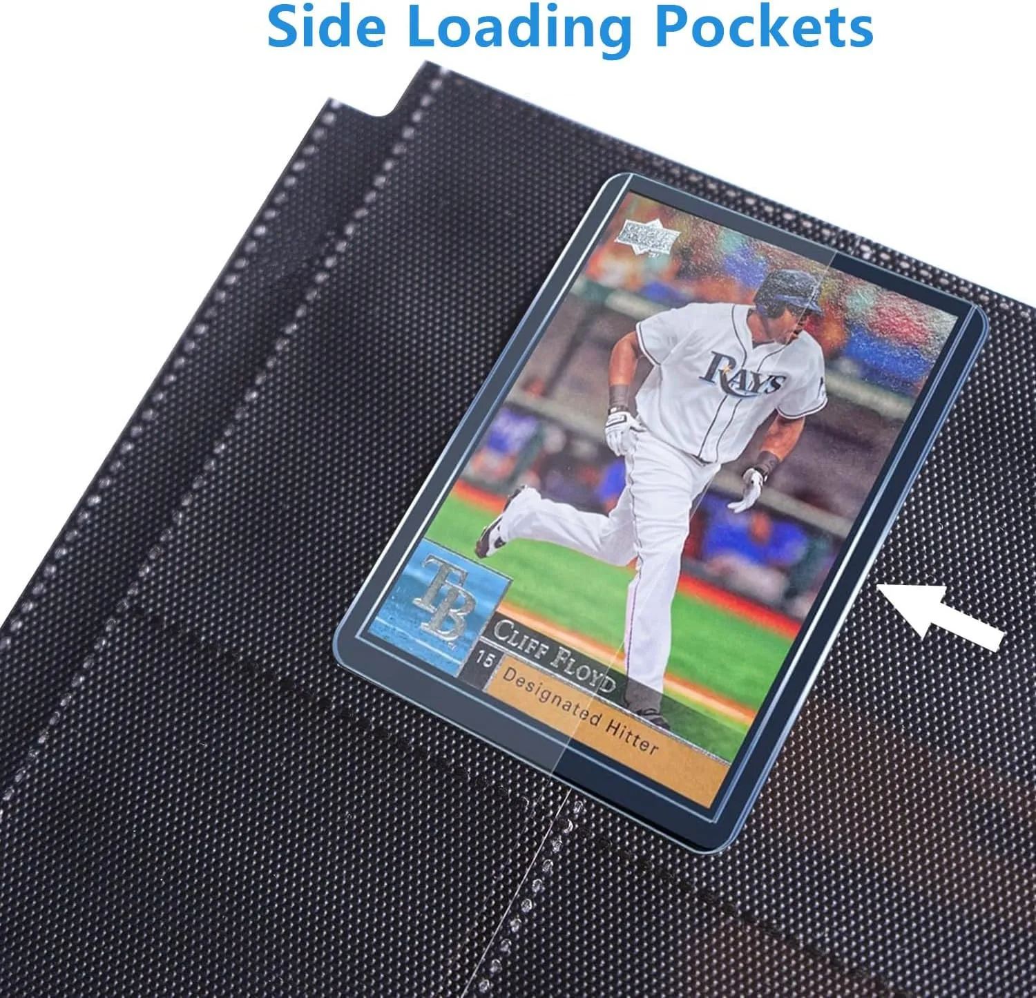 128Pockets Toploader Binder Holds Top Loaders, 4-Pocket Top Loaders Binder Album, Toploader Card Binder for 3" x 4" Rigid Card Holders, Ringless Toploader Storage Folder (Blue)