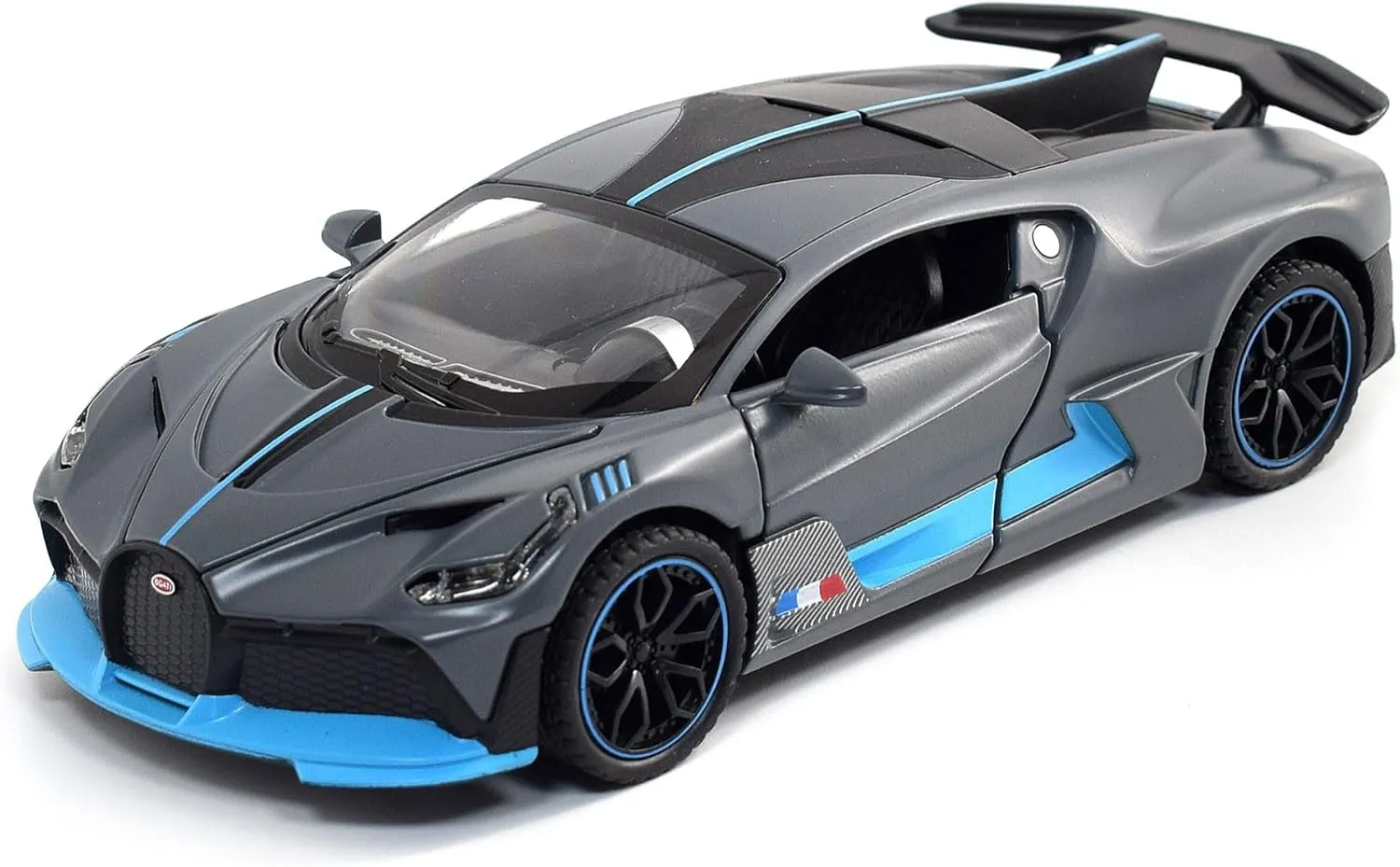 1:32 Bugatti Toy Car Divo Metal Model Diecast Cars with Light and Sound Pull Back Toy Cars for Boys Kids Gift (Divo-Grey)