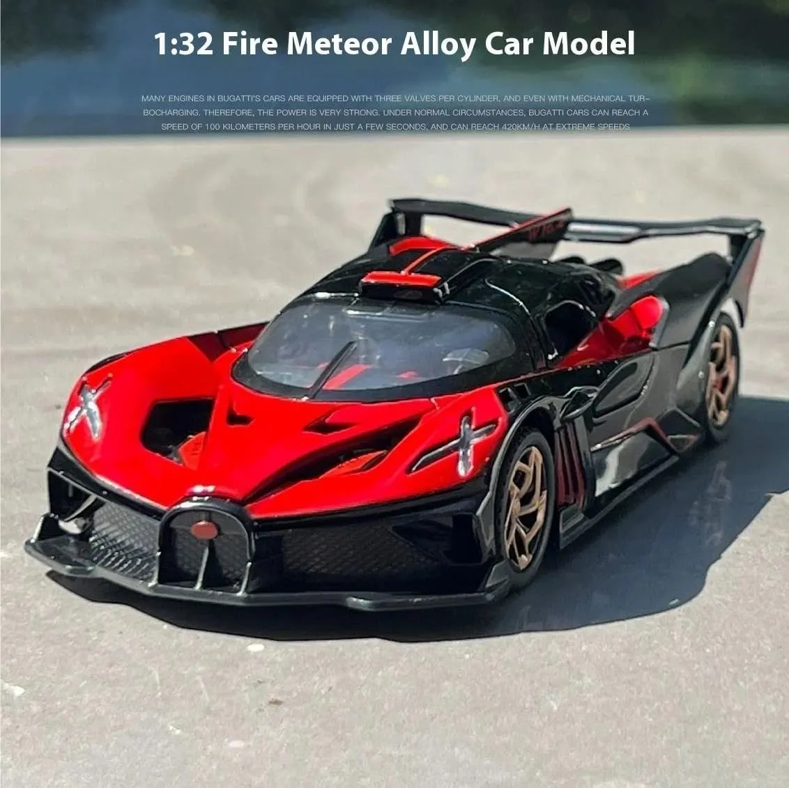 1/32 for Miniature GT Die Casting Model Car Metal Alloy Sound & Light Pull Back Birthday Present Boy(Blue)