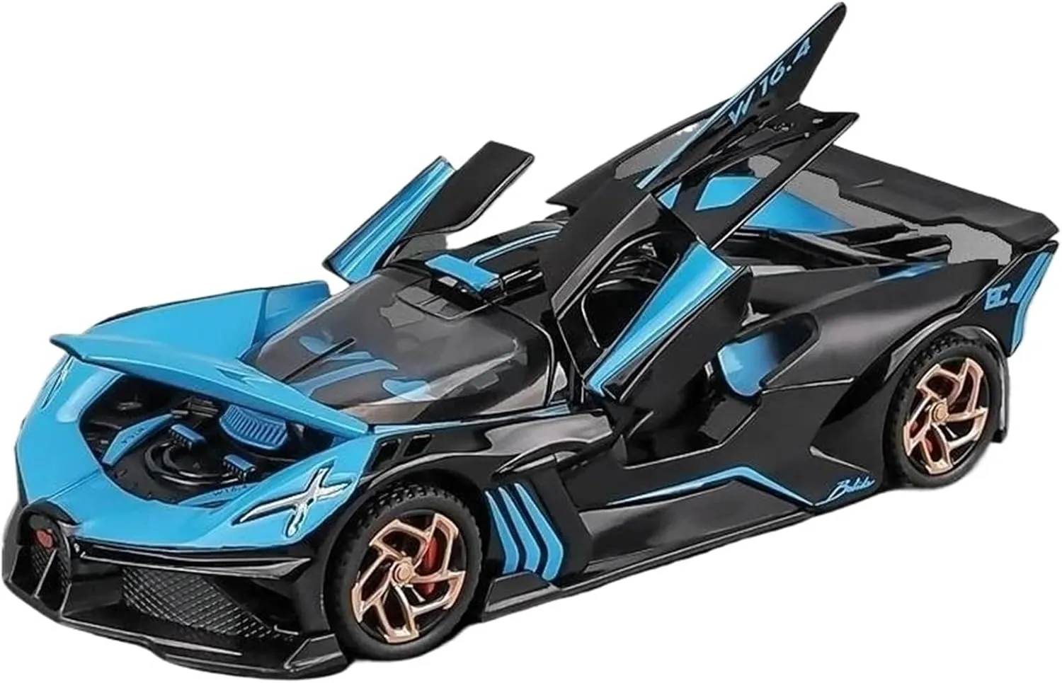 1/32 for Miniature GT Die Casting Model Car Metal Alloy Sound & Light Pull Back Birthday Present Boy(Blue)