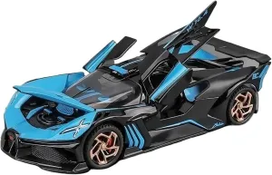 1/32 for Miniature GT Die Casting Model Car Metal Alloy Sound & Light Pull Back Birthday Present Boy(Blue)