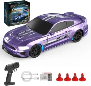 1/43 Mini RC Drift Car, 2.4G 15KM/H High Speed Remote Control Racing Car Model, 4WD RC Drift Cars with LED Lihgt for Adult (RTR Version)