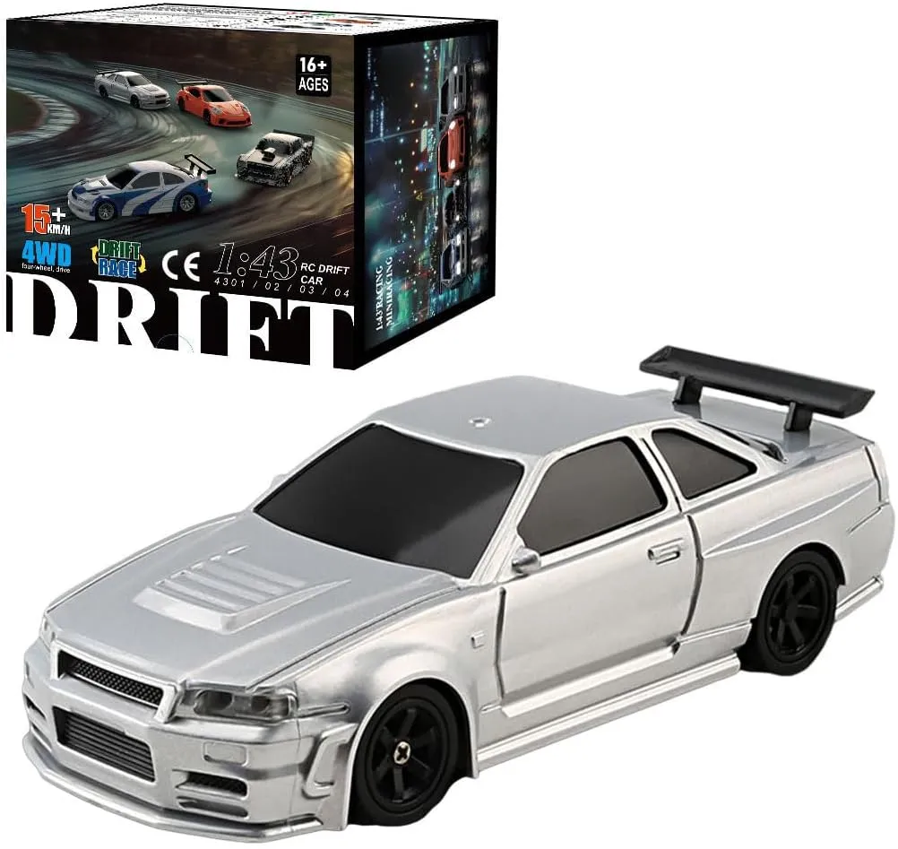 1/43 Scale 2.4G Full Proportional RC Electric Mini Racing Drift Car Model with Lights Kit (RTR Version)