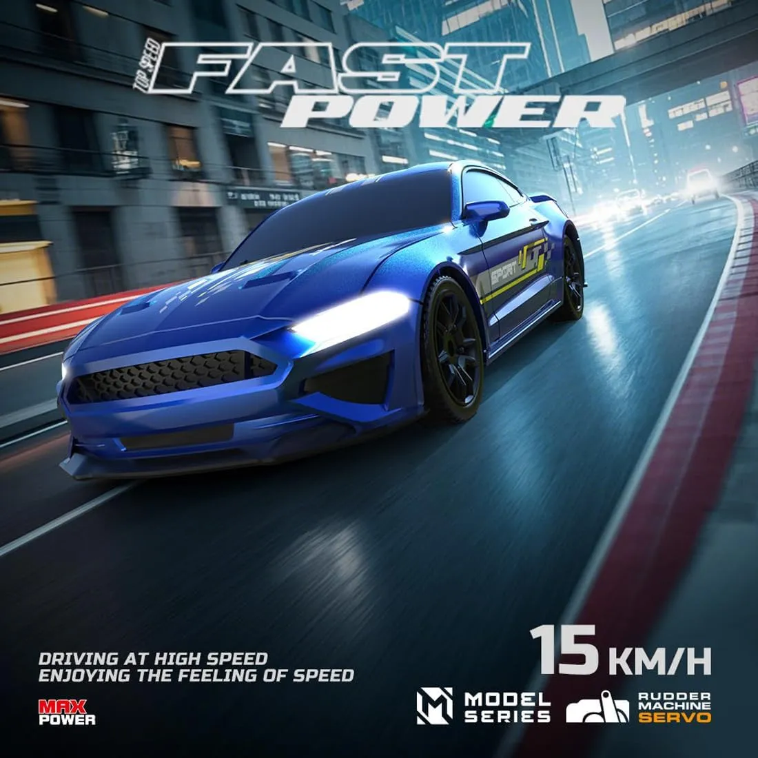 1/43 Scale RC Car for Adults, 2.4G 4WD Full Proportional Control RC Drift Car with LED Lights, RC Racing Toy for Hobbyist