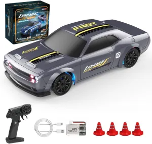 1/43 Scale RC Car for Adults, 2.4G 4WD Full Proportional Control RC Drift Car with LED Lights, RC Racing Toy for Hobbyist
