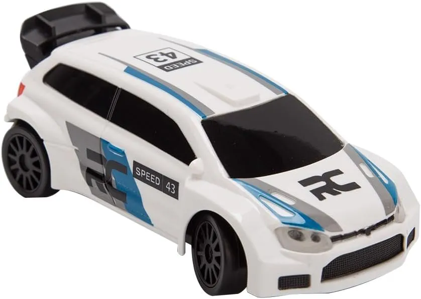 1:43 Scale RTR Drift RC Car – 2.4GHz Full Proportional Electric Racing Car with Gyro & Linked Light System, Mini High-Speed Drift Vehicle Model – White Rally Car 1 RTR Model for Adults