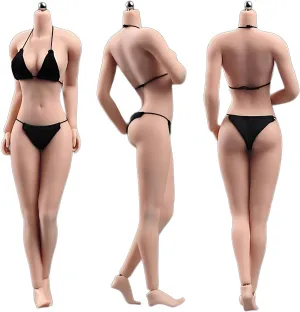1/6 Scale Female Body,12inch Asian Girl Type Seamless Figure Body Super Flexible Large Bust Miniature Action Figure Collectible (Normal Skin AB003S)