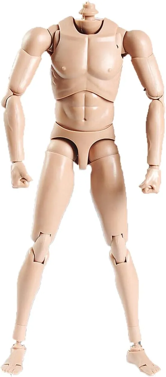 1/6 Scale Male Body, Male 12inch Flexible Muscular Action Figure Body Wide Shoulder Miniature Doll Collectible (B)