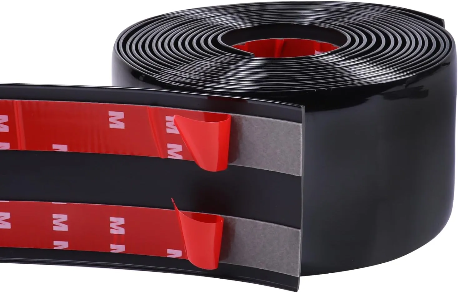 16FT Automotive Trim Molding Glossy Black 2-3/4"(70mm) Wide Heavy-Duty Car Side Moldings(Self Adhesive) UV Protected Scratch-Proof Decorative for Truck RV Body Side Door Window Bumper