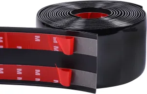 16FT Automotive Trim Molding Glossy Black 2-3/4"(70mm) Wide Heavy-Duty Car Side Moldings(Self Adhesive) UV Protected Scratch-Proof Decorative for Truck RV Body Side Door Window Bumper