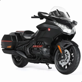 1:12 Motorcycle Model Toy for Honda Glodwing Metal Die-cast with Plastic Motorcycle Model for Welly No Assembly Required Mini Finished Moto Gift for Adult（Black）