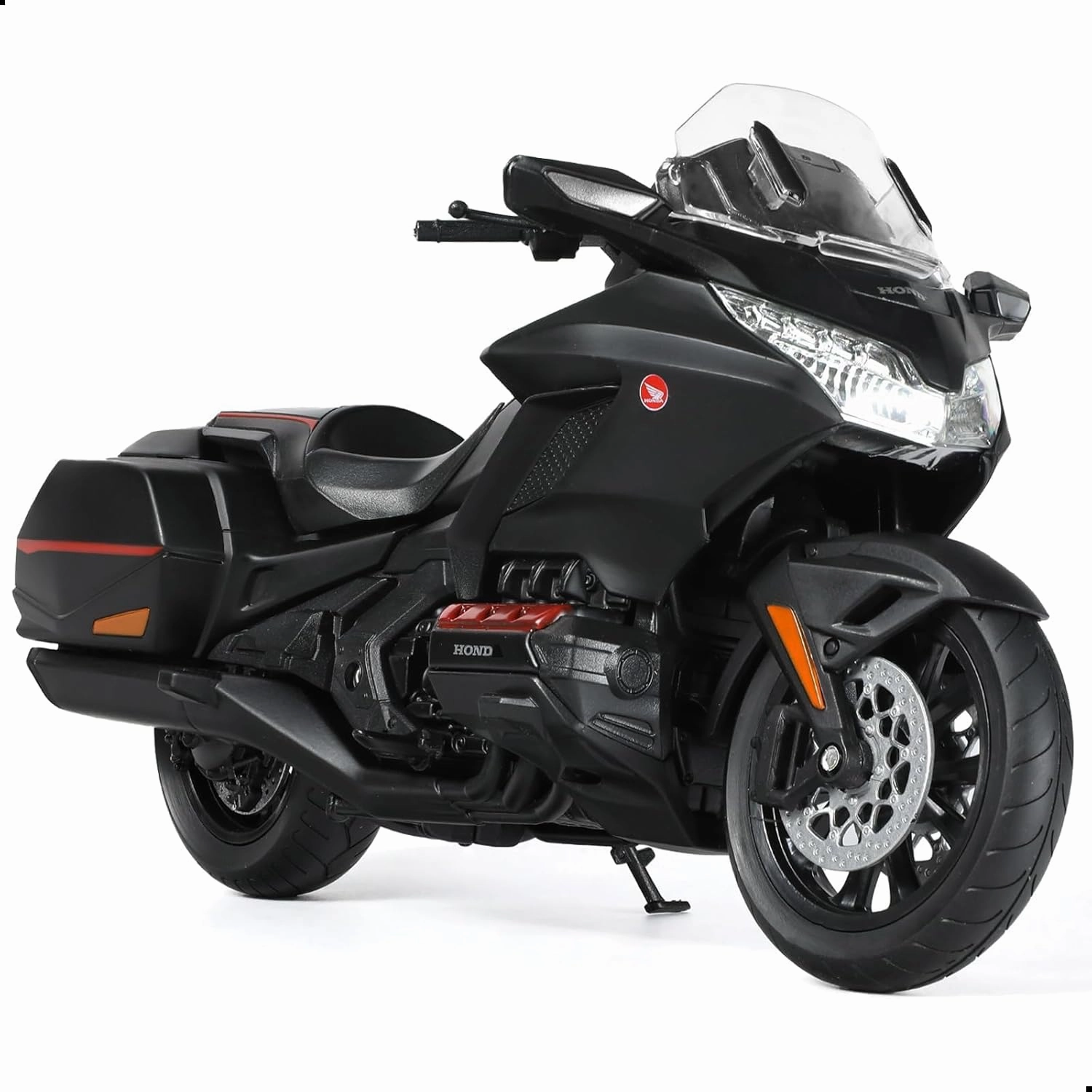 1:12 Motorcycle Model Toy for Honda Glodwing Metal Die-cast with Plastic Motorcycle Model for Welly No Assembly Required Mini Finished Moto Gift for Adult（Black）
