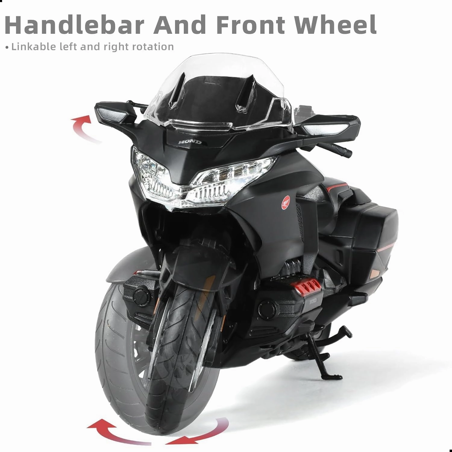 1:12 Motorcycle Model Toy for Honda Glodwing Metal Die-cast with Plastic Motorcycle Model for Welly No Assembly Required Mini Finished Moto Gift for Adult（Black）