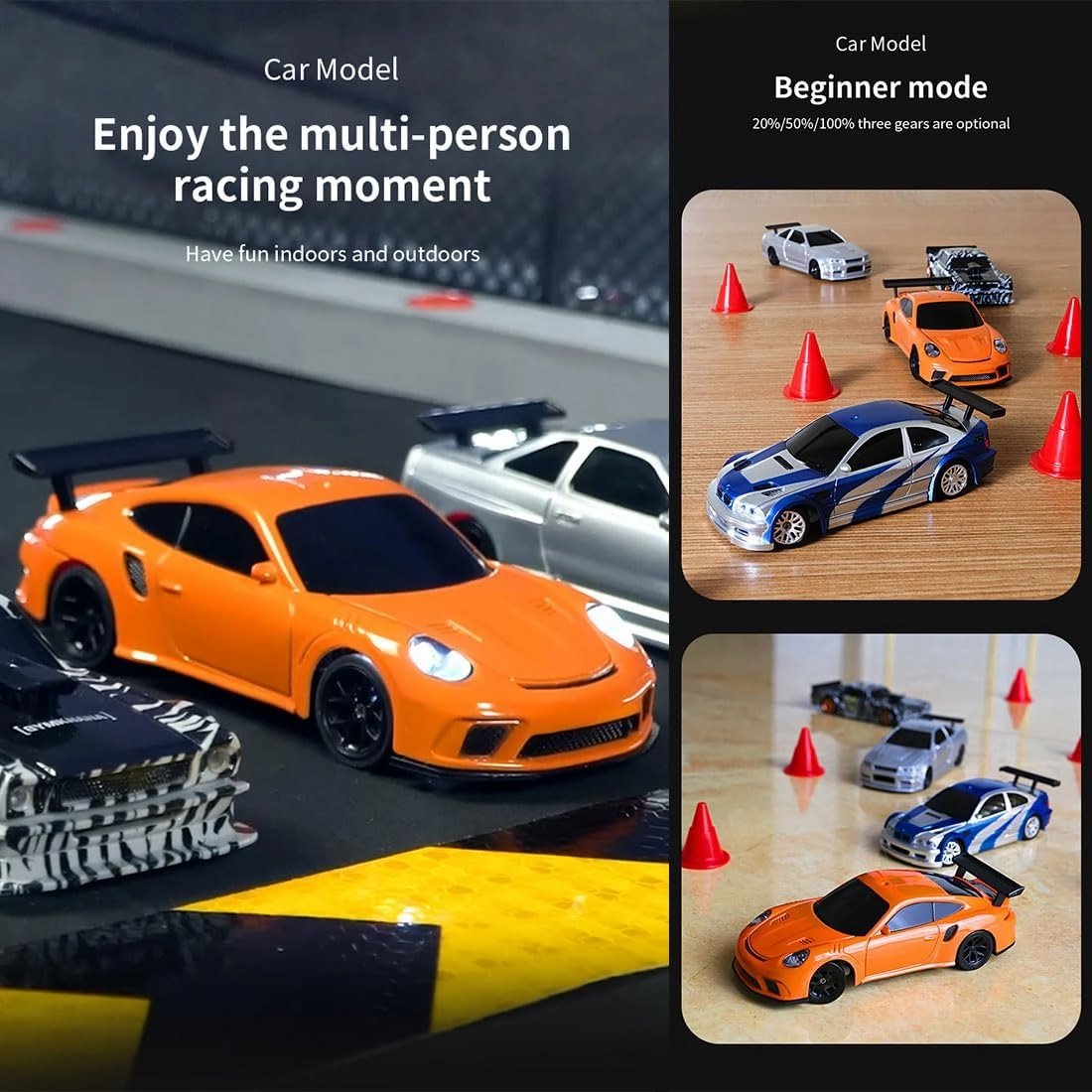 1/43 2.4G Mini Rc Drift Car, 4WD 15km/h with Lights, Lasts 30 Mins, Christmas Birthday Gift (RTR Version/Silver)
