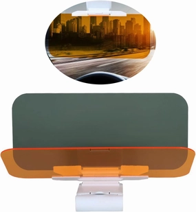 1 Pcs Car Sun Visor Extender Anti Glare Glasses, Yellow & Black Stretch Car Visor, Day and Night Anti-Glare Visor, 2 in 1 Anti-High Beam Goggles for Most Trucks Cars and Vans